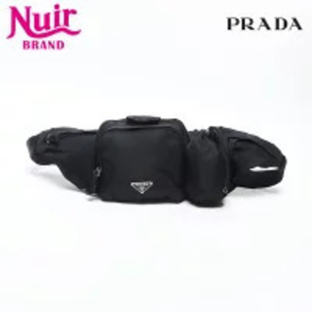 Prada Triangle Logo Waist Bag Black